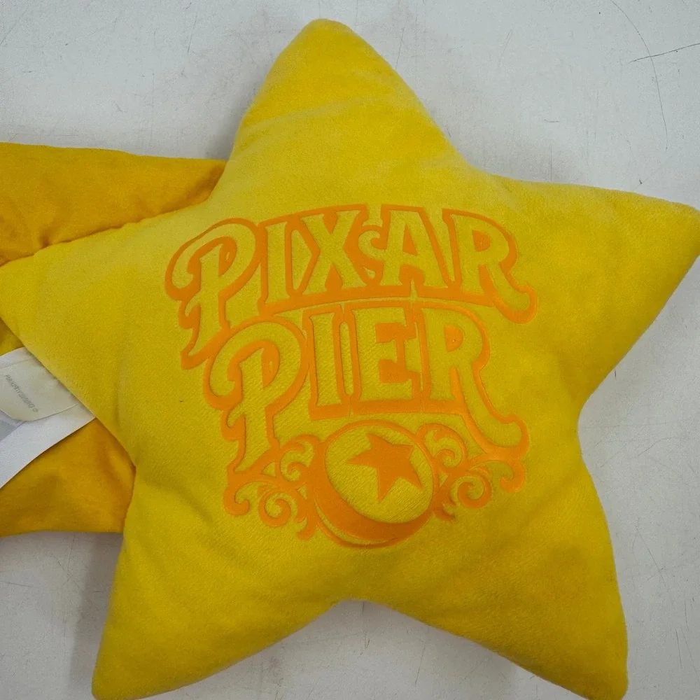 Disney Pixar Pier Yellow Star Plush Pillow Toy Face Tail Stuffed‎